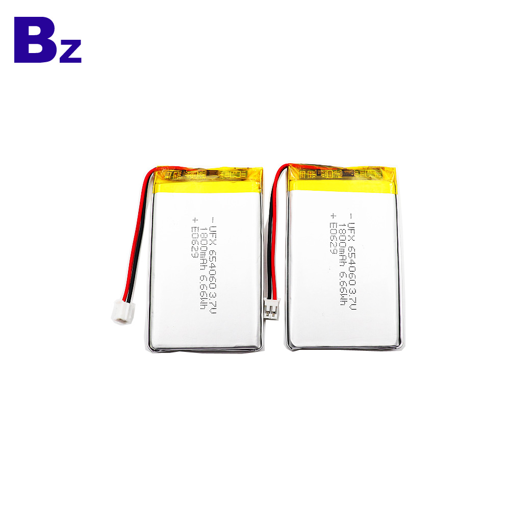 654060 1800mAh 3.7V 리튬 폴리머 배터리