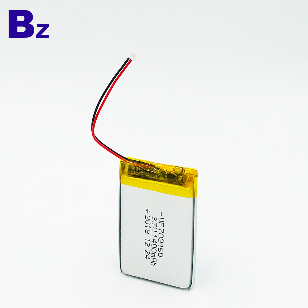 703450 1400mAh 3.7V 리튬 폴리머 배터리