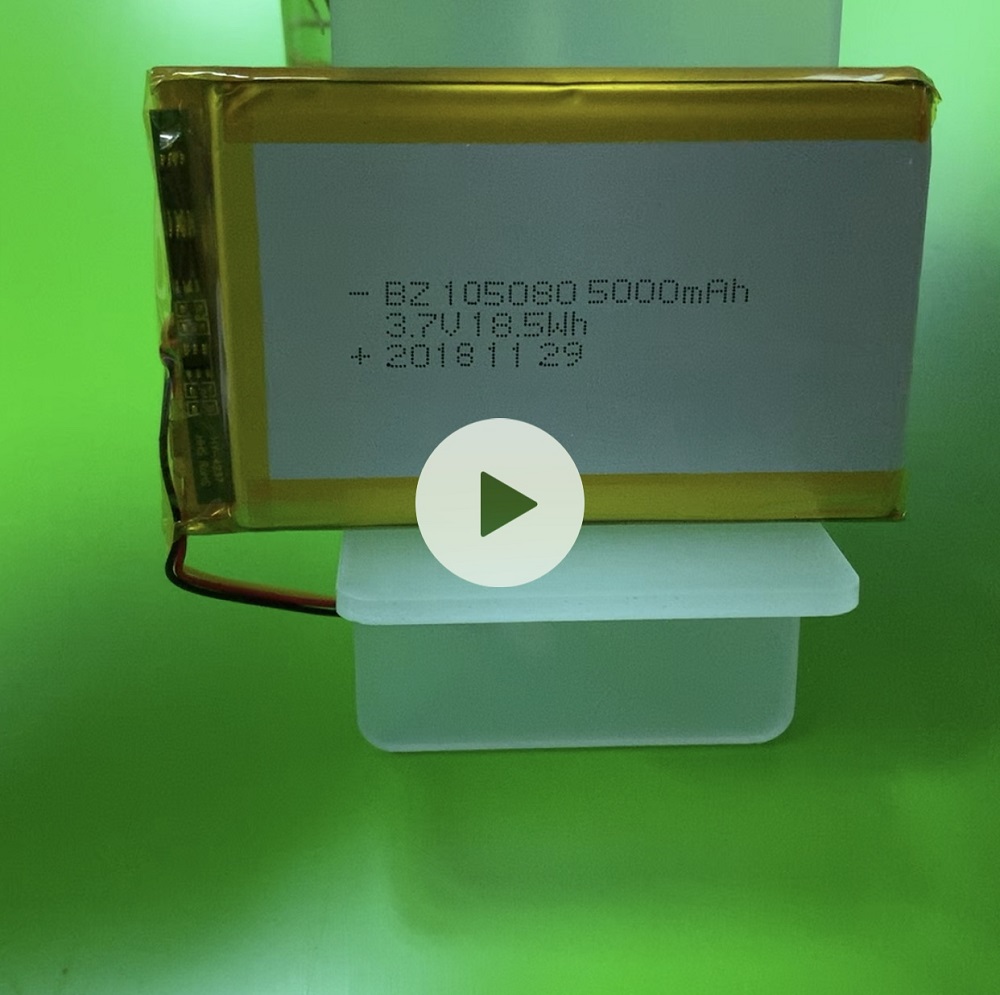 BZ 105080 5000mAh 3.7V 리튬 폴리머 배터리 UN38.3 인증서가있는 BZ 105080 5000mAh 3.7V 리튬 폴리머 배터리
